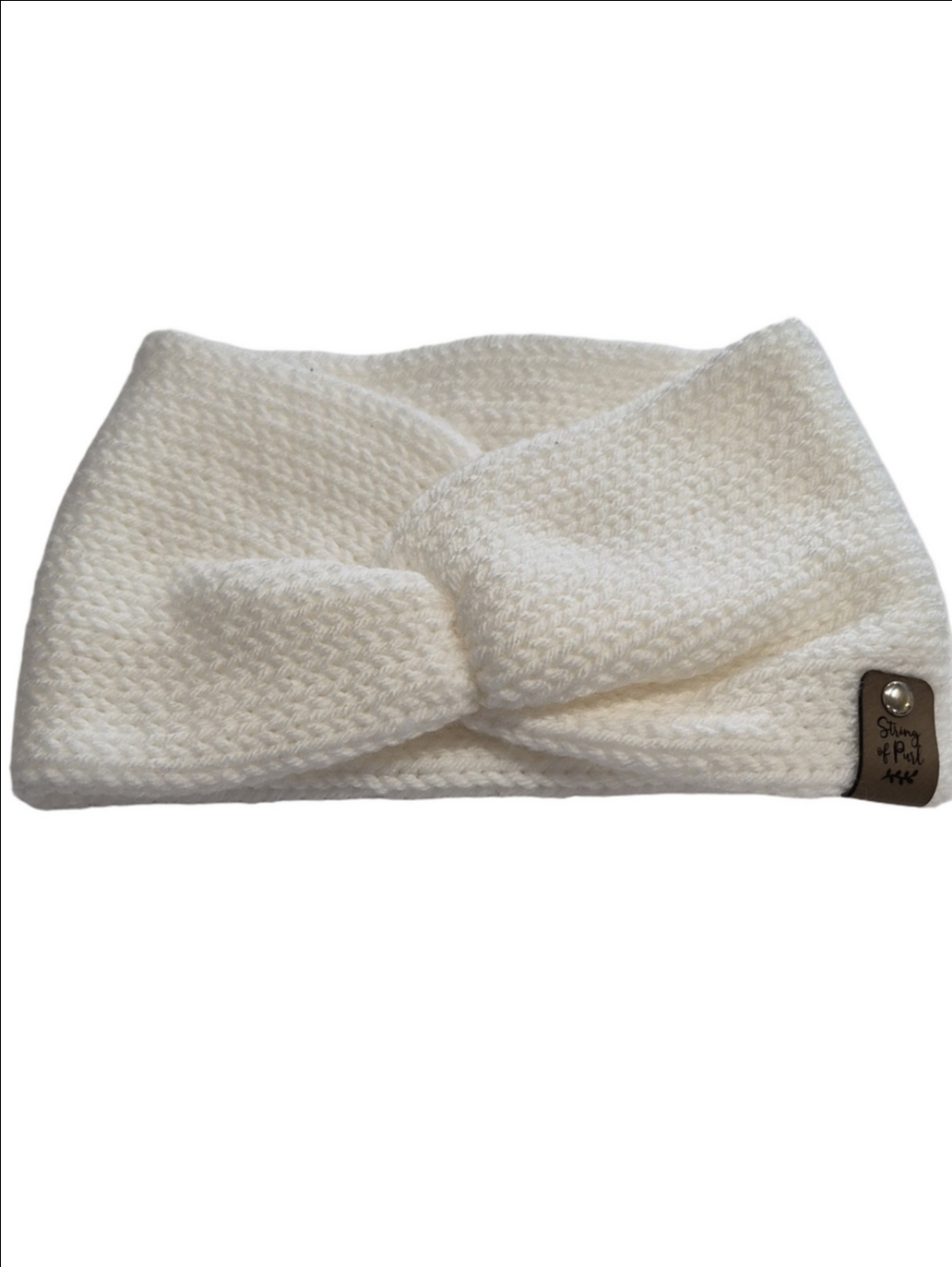 String of Purl White Crochet Twisted Headband / Ear Warmer